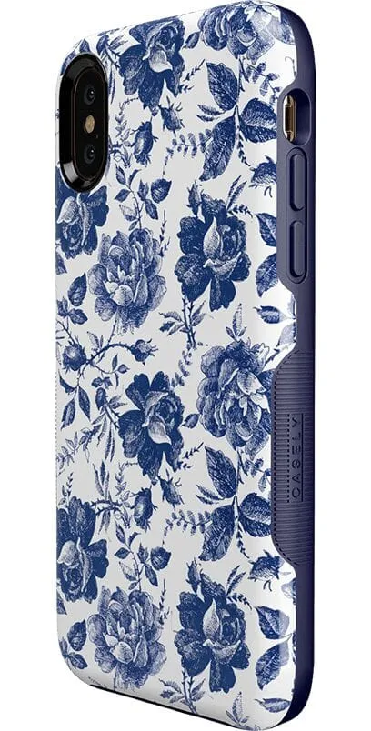 Trendy 2025 Rose to Fame | Blue & White Rose Floral Case  Stylish & Comfortable