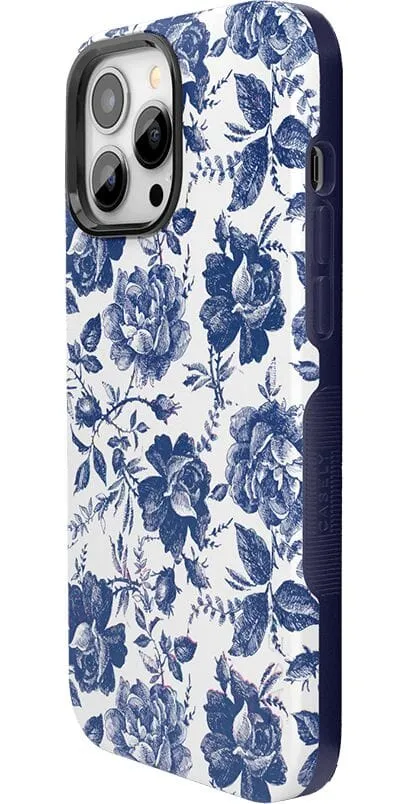 Trendy 2025 Rose to Fame | Blue & White Rose Floral Case  Stylish & Comfortable