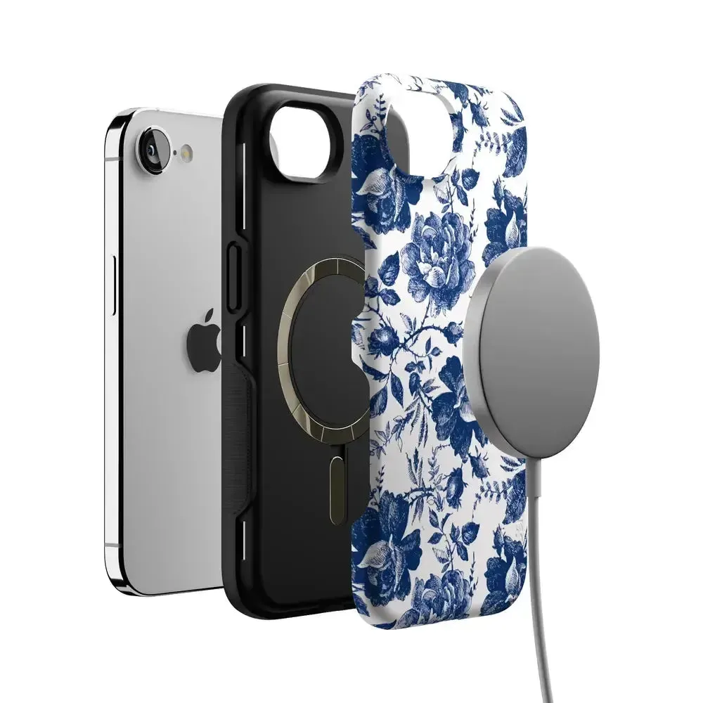 Trendy 2025 Rose to Fame | Blue & White Rose Floral Case  Stylish & Comfortable