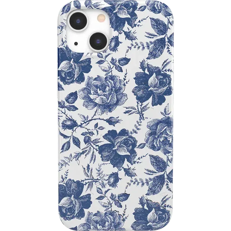 Trendy 2025 Rose to Fame | Blue & White Rose Floral Case  Stylish & Comfortable