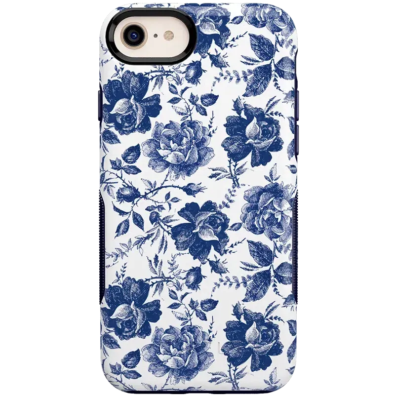 Trendy 2025 Rose to Fame | Blue & White Rose Floral Case  Stylish & Comfortable
