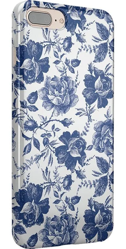 Trendy 2025 Rose to Fame | Blue & White Rose Floral Case  Stylish & Comfortable