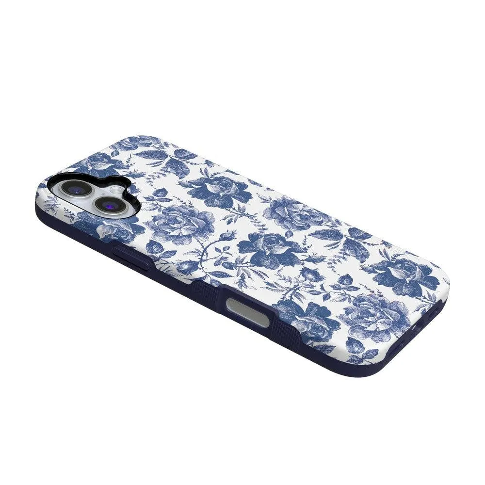 Trendy 2025 Rose to Fame | Blue & White Rose Floral Case  Stylish & Comfortable