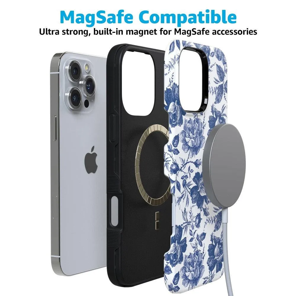 Trendy 2025 Rose to Fame | Blue & White Rose Floral Case  Stylish & Comfortable