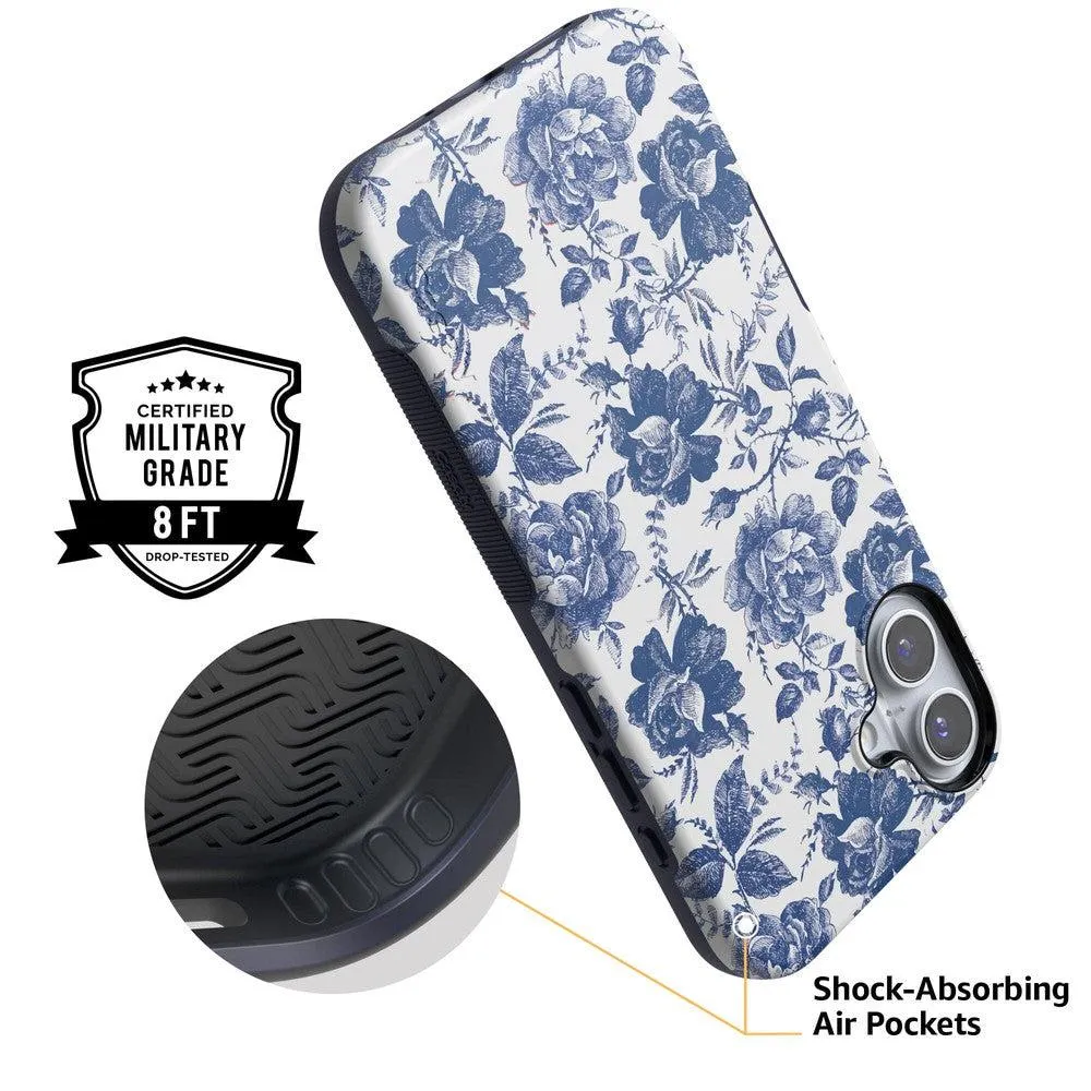 Trendy 2025 Rose to Fame | Blue & White Rose Floral Case  Stylish & Comfortable