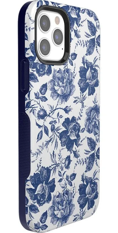 Trendy 2025 Rose to Fame | Blue & White Rose Floral Case  Stylish & Comfortable