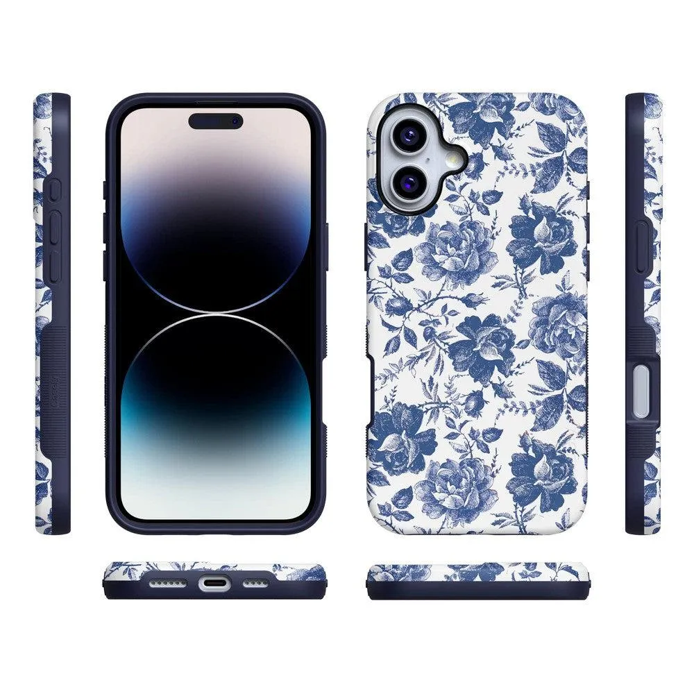 Trendy 2025 Rose to Fame | Blue & White Rose Floral Case  Stylish & Comfortable