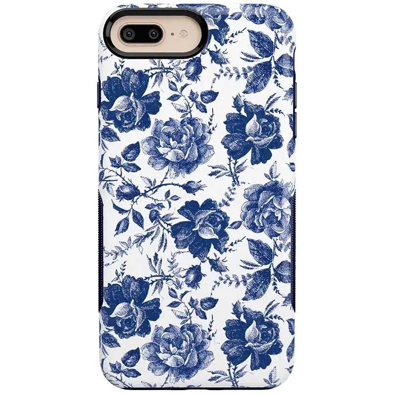 Trendy 2025 Rose to Fame | Blue & White Rose Floral Case  Stylish & Comfortable