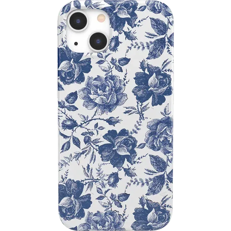 Trendy 2025 Rose to Fame | Blue & White Rose Floral Case  Stylish & Comfortable