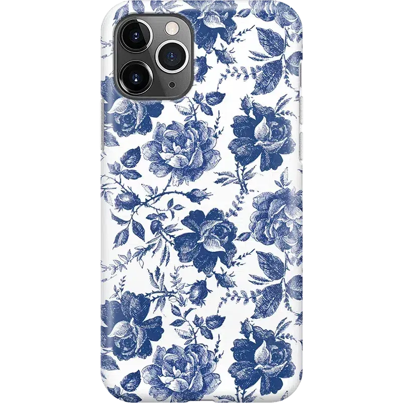 Trendy 2025 Rose to Fame | Blue & White Rose Floral Case  Stylish & Comfortable