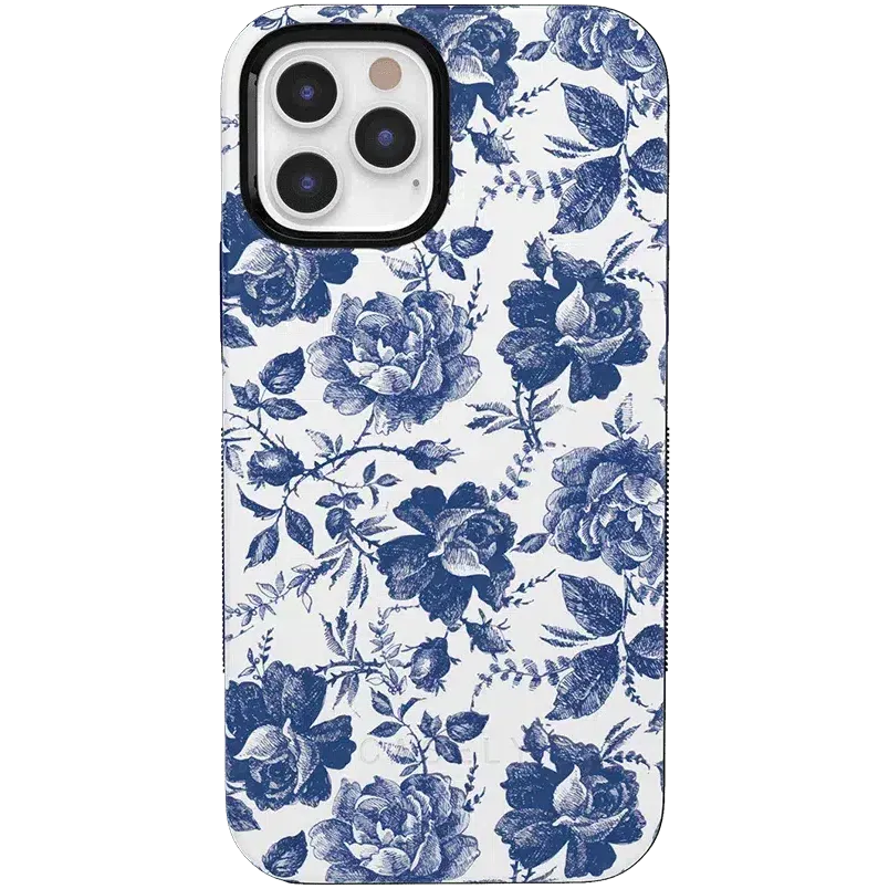 Trendy 2025 Rose to Fame | Blue & White Rose Floral Case  Stylish & Comfortable