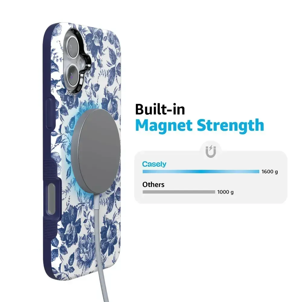 Trendy 2025 Rose to Fame | Blue & White Rose Floral Case  Stylish & Comfortable