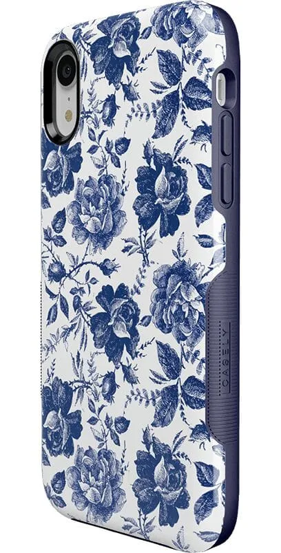 Trendy 2025 Rose to Fame | Blue & White Rose Floral Case  Stylish & Comfortable