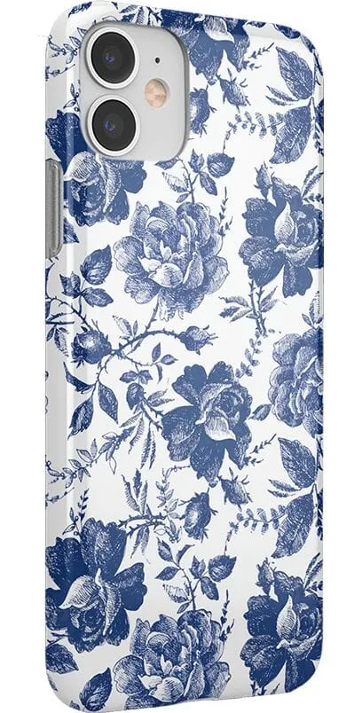 Trendy 2025 Rose to Fame | Blue & White Rose Floral Case  Stylish & Comfortable