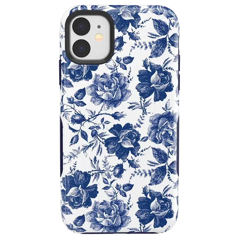 Trendy 2025 Rose to Fame | Blue & White Rose Floral Case  Stylish & Comfortable