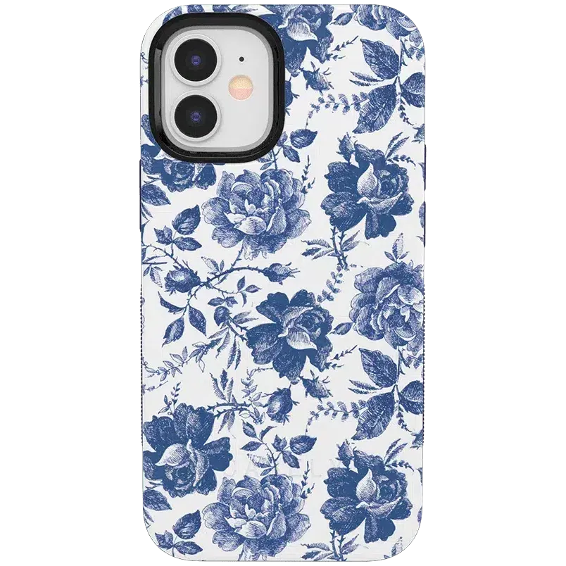 Trendy 2025 Rose to Fame | Blue & White Rose Floral Case  Stylish & Comfortable