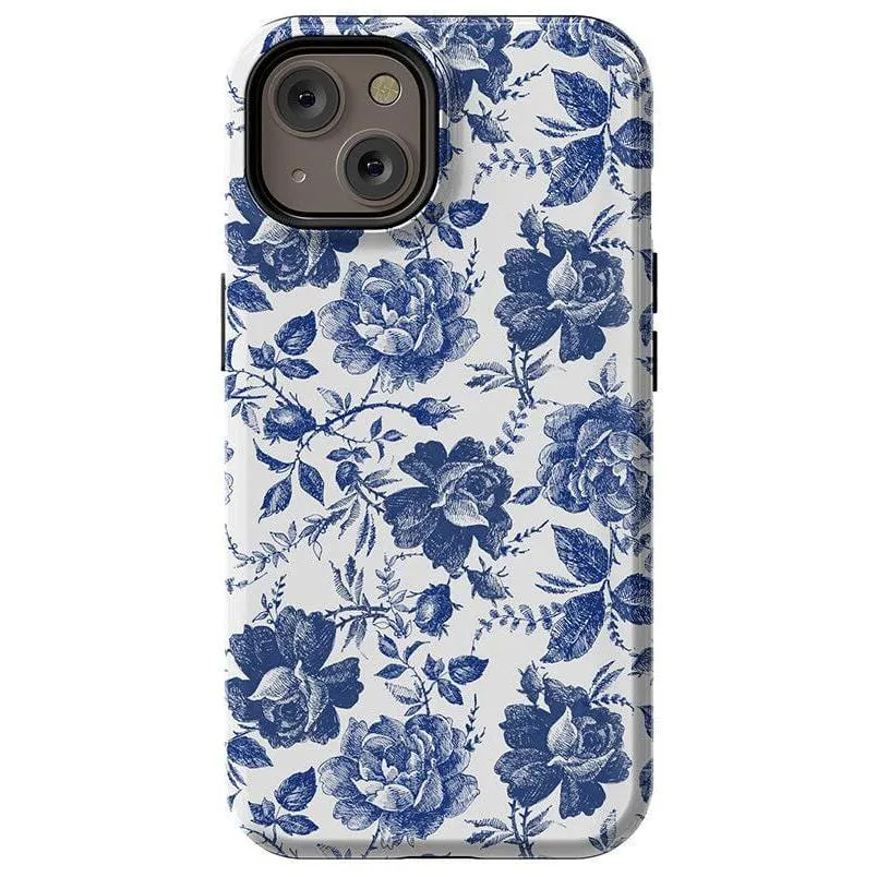 Trendy 2025 Rose to Fame | Blue & White Rose Floral Case  Stylish & Comfortable