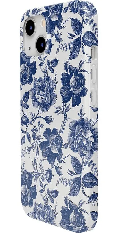 Trendy 2025 Rose to Fame | Blue & White Rose Floral Case  Stylish & Comfortable