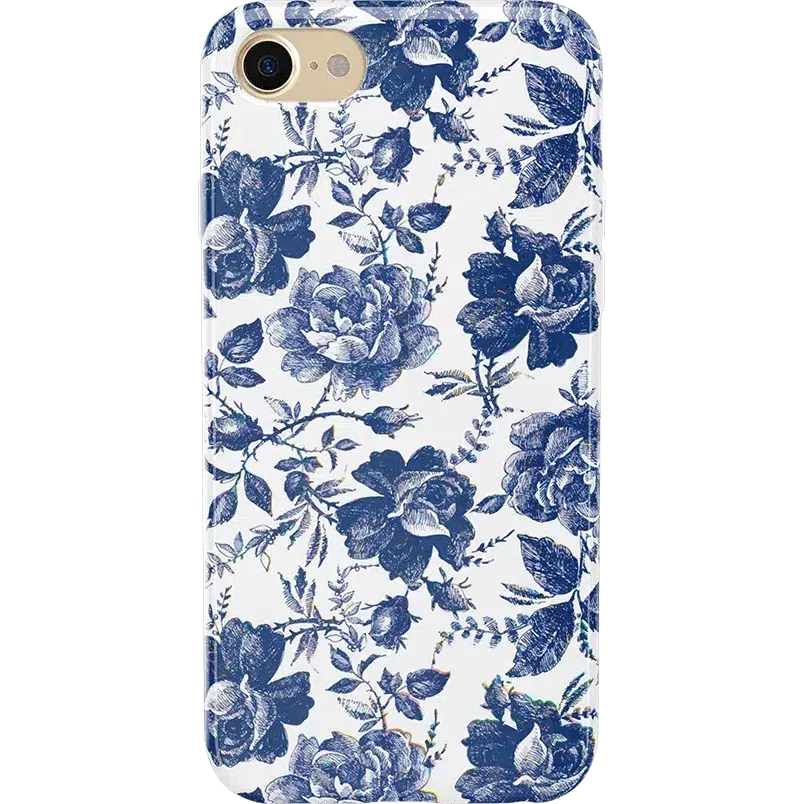 Trendy 2025 Rose to Fame | Blue & White Rose Floral Case  Stylish & Comfortable