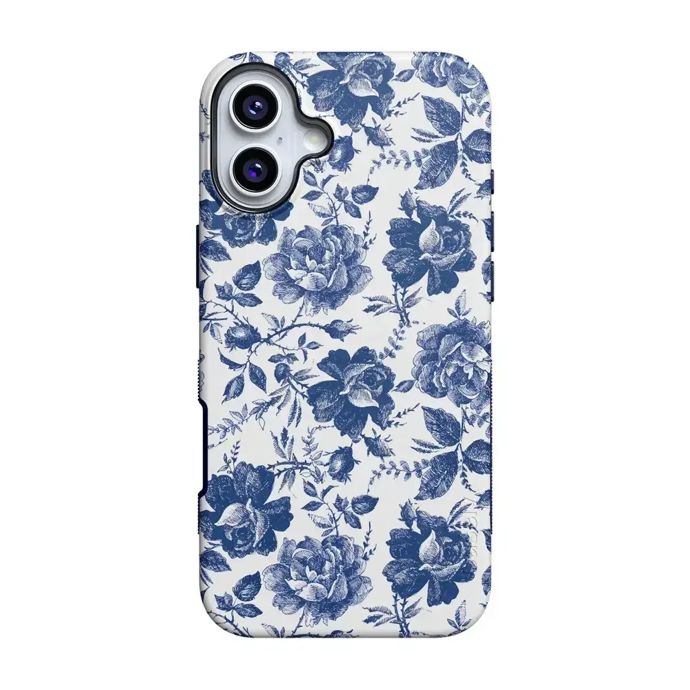 Trendy 2025 Rose to Fame | Blue & White Rose Floral Case  Stylish & Comfortable