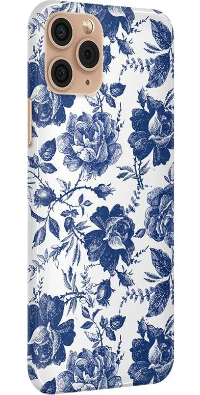 Trendy 2025 Rose to Fame | Blue & White Rose Floral Case  Stylish & Comfortable
