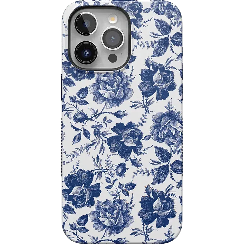 Trendy 2025 Rose to Fame | Blue & White Rose Floral Case  Stylish & Comfortable