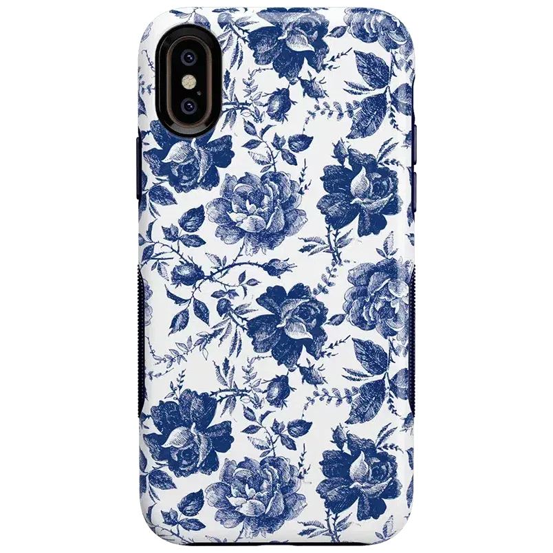Trendy 2025 Rose to Fame | Blue & White Rose Floral Case  Stylish & Comfortable