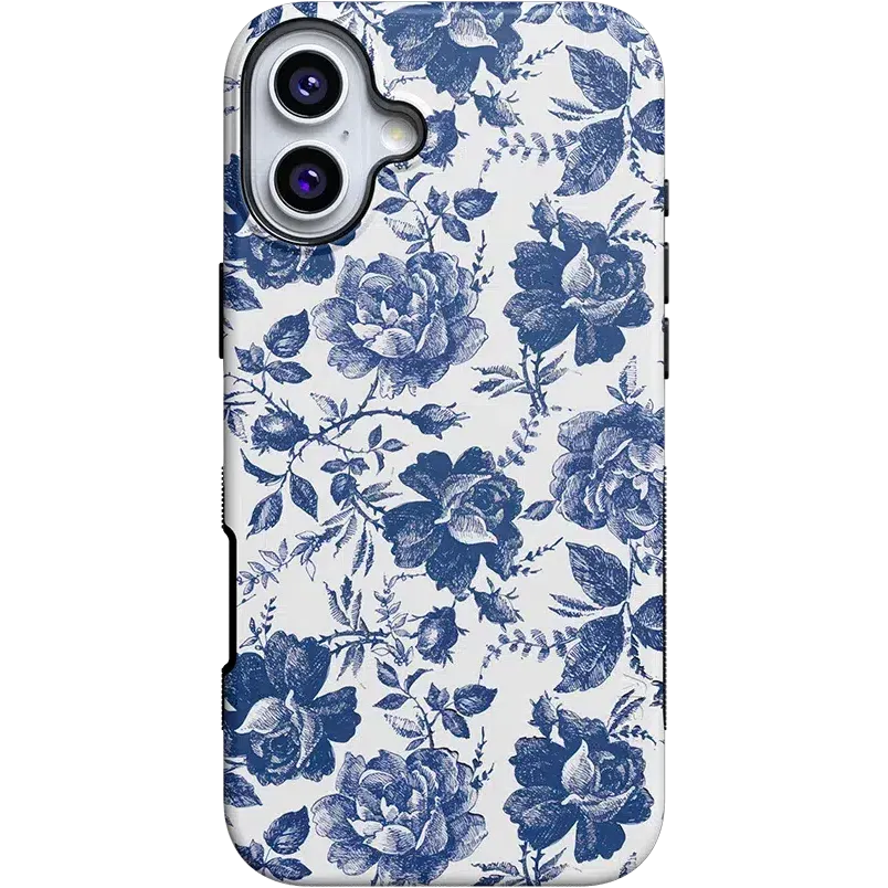Trendy 2025 Rose to Fame | Blue & White Rose Floral Case  Stylish & Comfortable