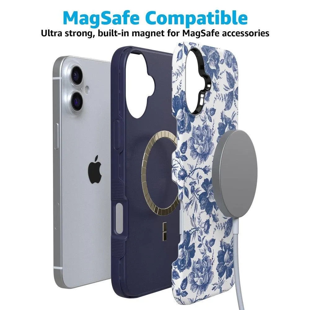 Trendy 2025 Rose to Fame | Blue & White Rose Floral Case  Stylish & Comfortable