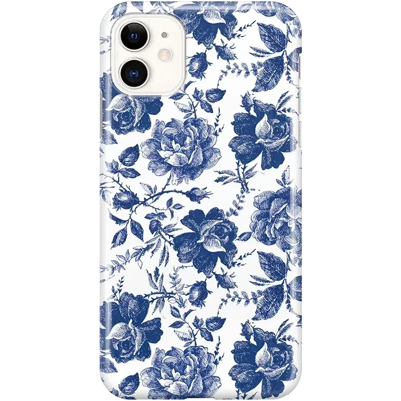 Trendy 2025 Rose to Fame | Blue & White Rose Floral Case  Stylish & Comfortable