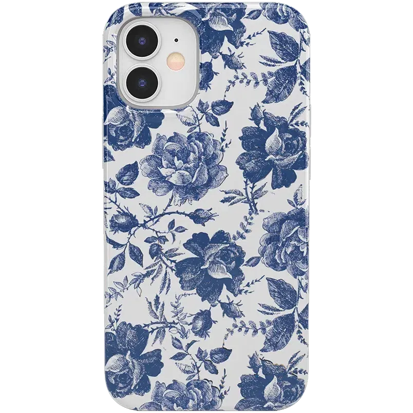 Trendy 2025 Rose to Fame | Blue & White Rose Floral Case  Stylish & Comfortable