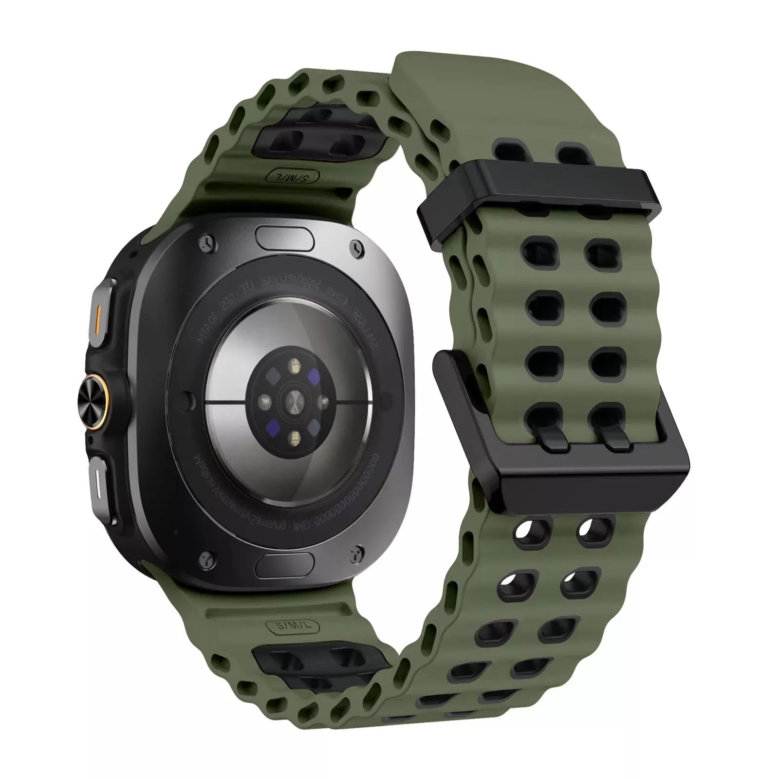 Trendy 2025 Samsung Galaxy Watch Ultra Wave Silicone Strap (Green/Black)  Today Only!