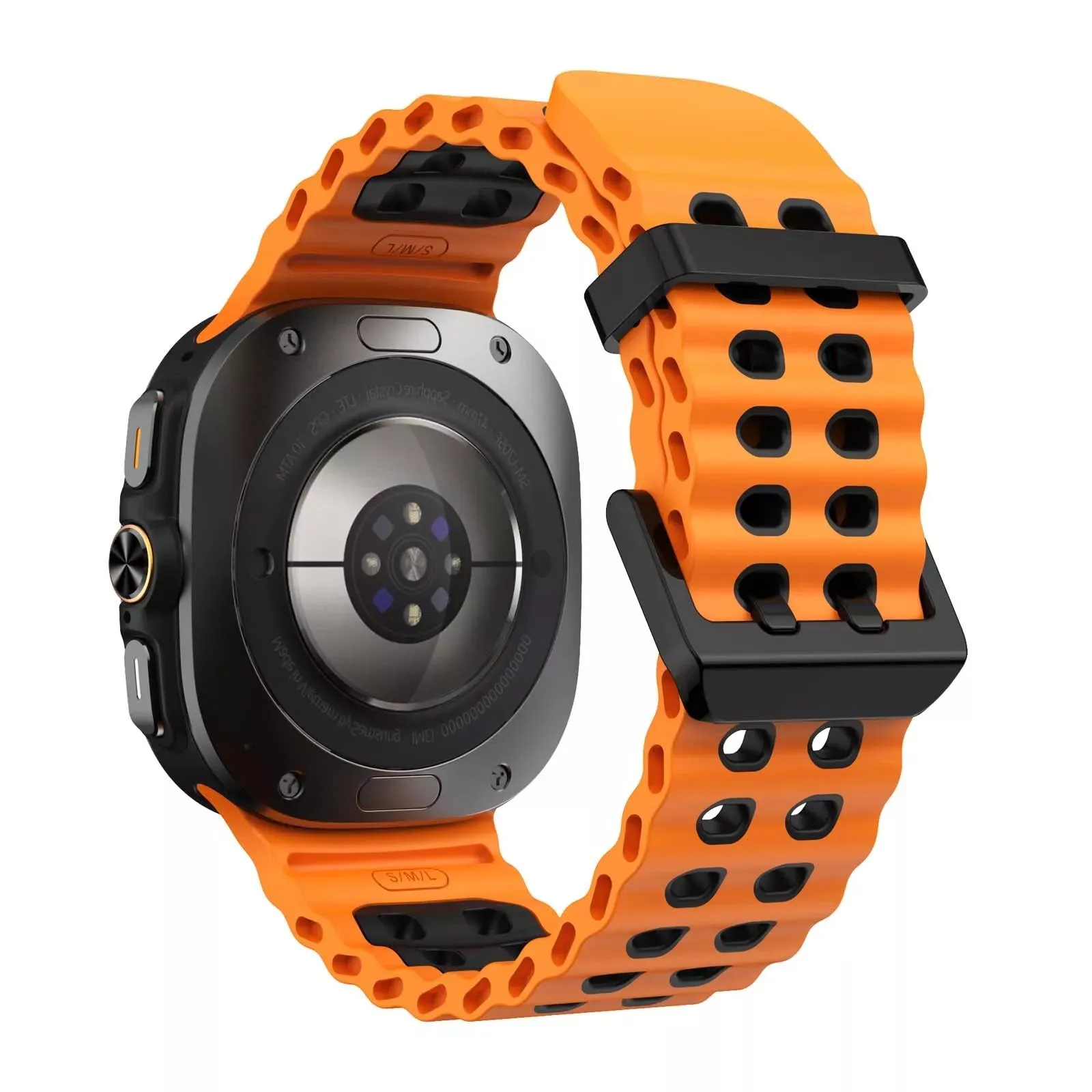 Trendy 2025 Samsung Galaxy Watch Ultra Wave Silicone Strap (Orange/Black)  Dont Miss Out!