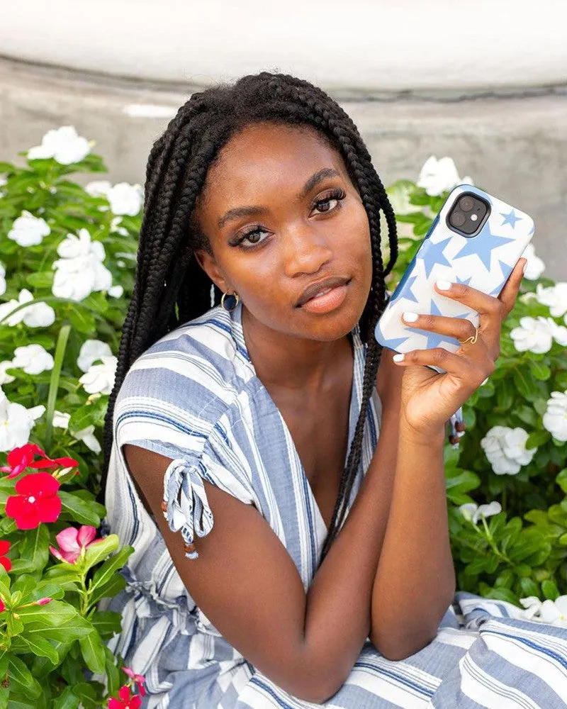 Trendy 2025 Stars Align | Blue & White Stars Samsung Case  Stylish & Comfortable