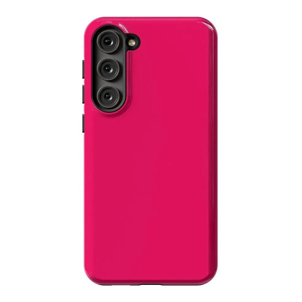 Trendy 2025 Think Pink | Solid Neon Pink Samsung Case  Going Fast!