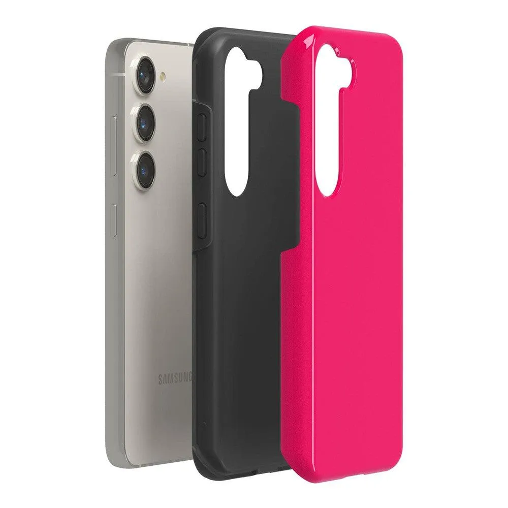 Trendy 2025 Think Pink | Solid Neon Pink Samsung Case  Going Fast!