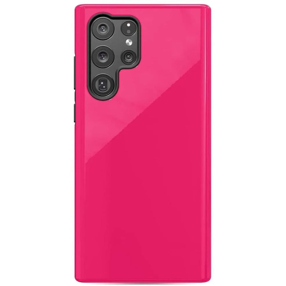 Trendy 2025 Think Pink | Solid Neon Pink Samsung Case  Going Fast!