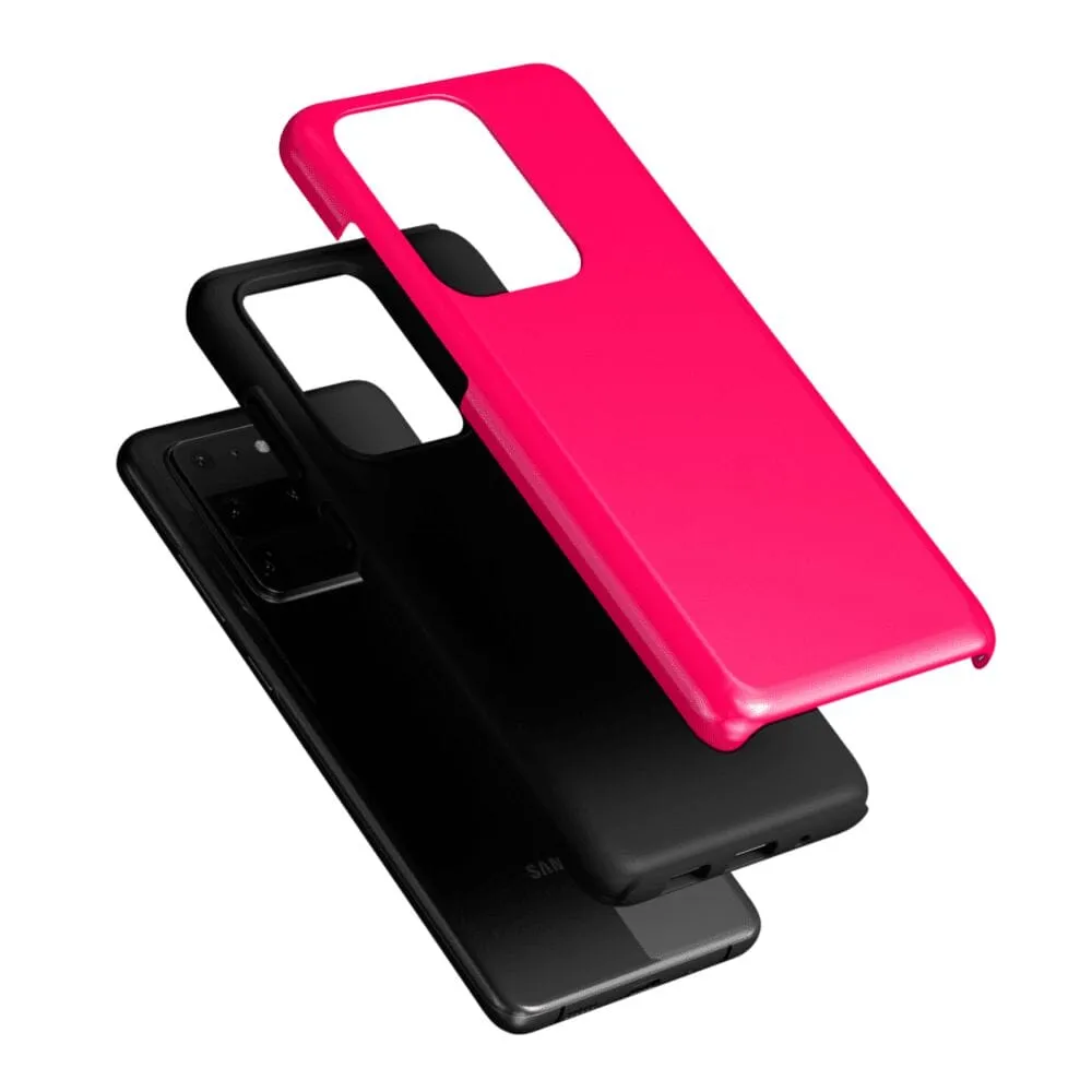 Trendy 2025 Think Pink | Solid Neon Pink Samsung Case  Going Fast!