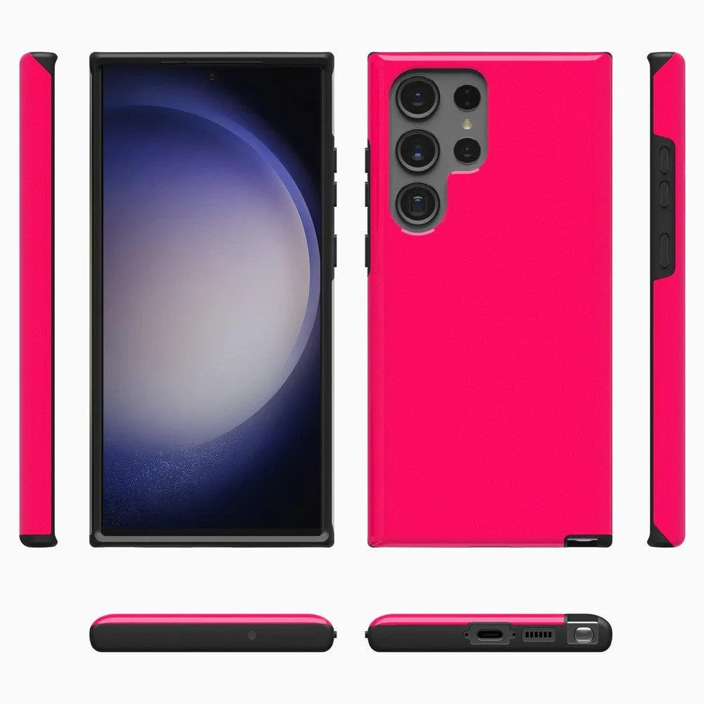 Trendy 2025 Think Pink | Solid Neon Pink Samsung Case  Going Fast!