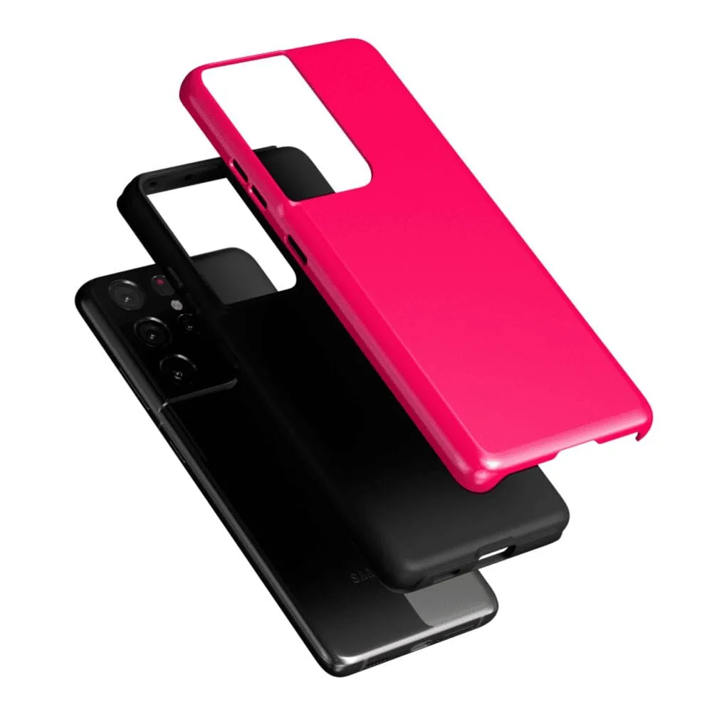 Trendy 2025 Think Pink | Solid Neon Pink Samsung Case  Going Fast!