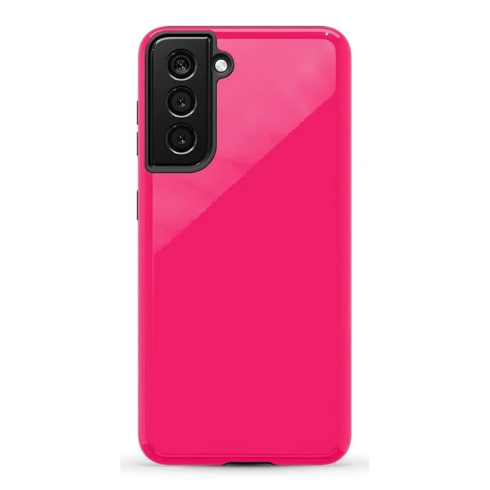 Trendy 2025 Think Pink | Solid Neon Pink Samsung Case  Going Fast!