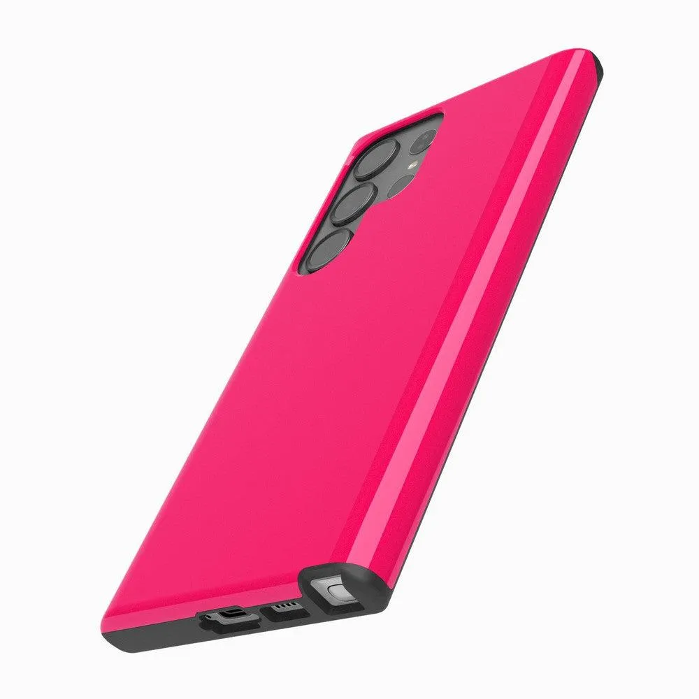 Trendy 2025 Think Pink | Solid Neon Pink Samsung Case  Going Fast!