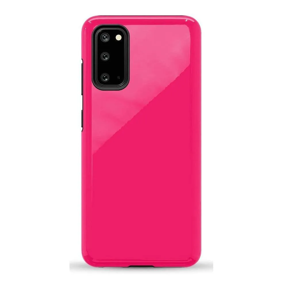 Trendy 2025 Think Pink | Solid Neon Pink Samsung Case  Going Fast!
