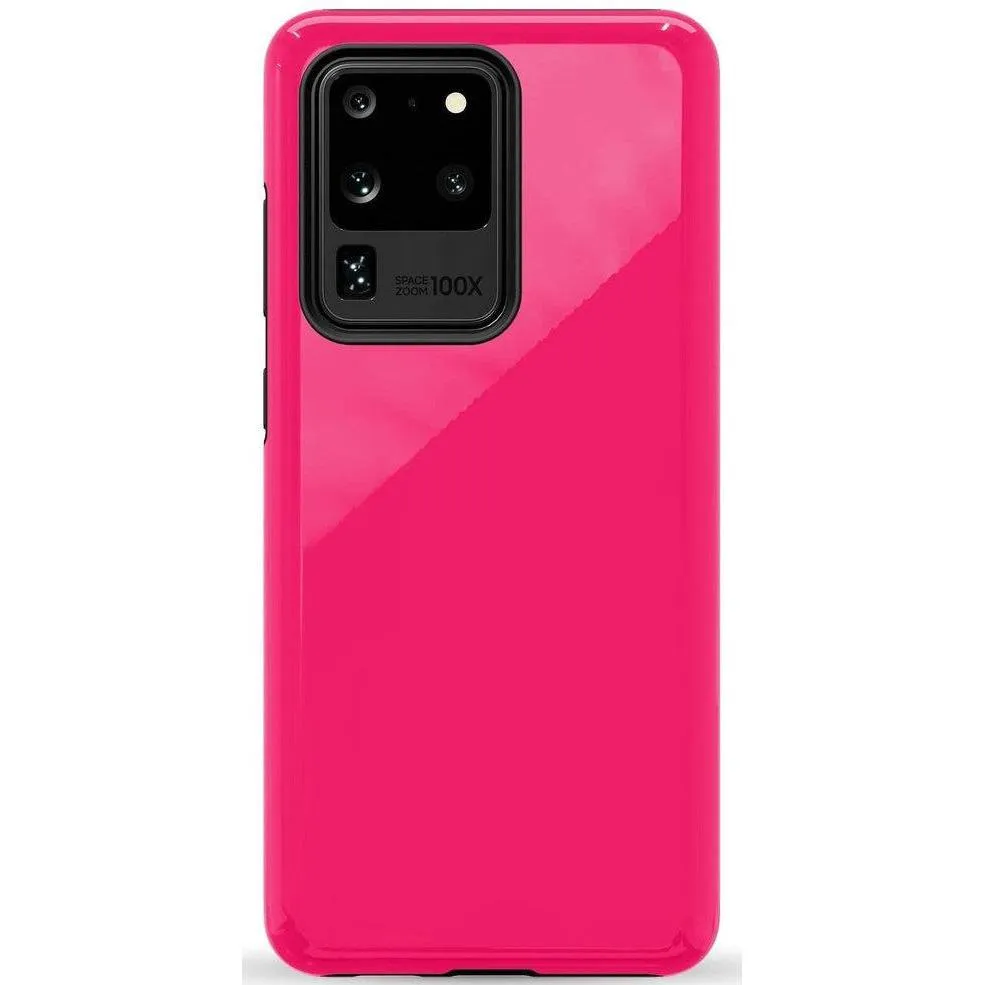 Trendy 2025 Think Pink | Solid Neon Pink Samsung Case  Going Fast!