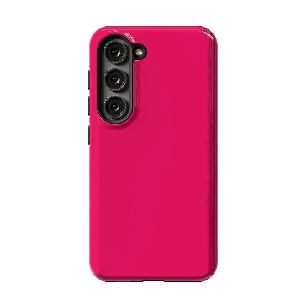 Trendy 2025 Think Pink | Solid Neon Pink Samsung Case  Going Fast!