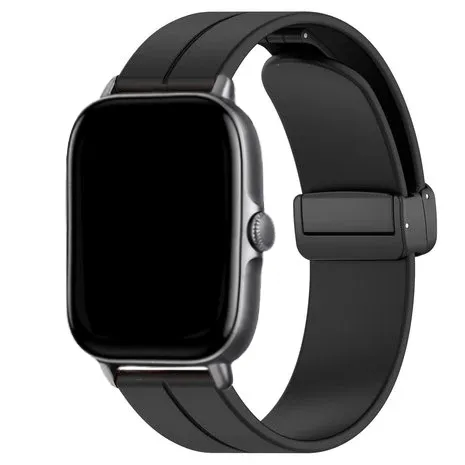 Trendy 2025 Xiaomi Amazfit GTS Silicone Strap D-Buckle (Black)  Going Fast!