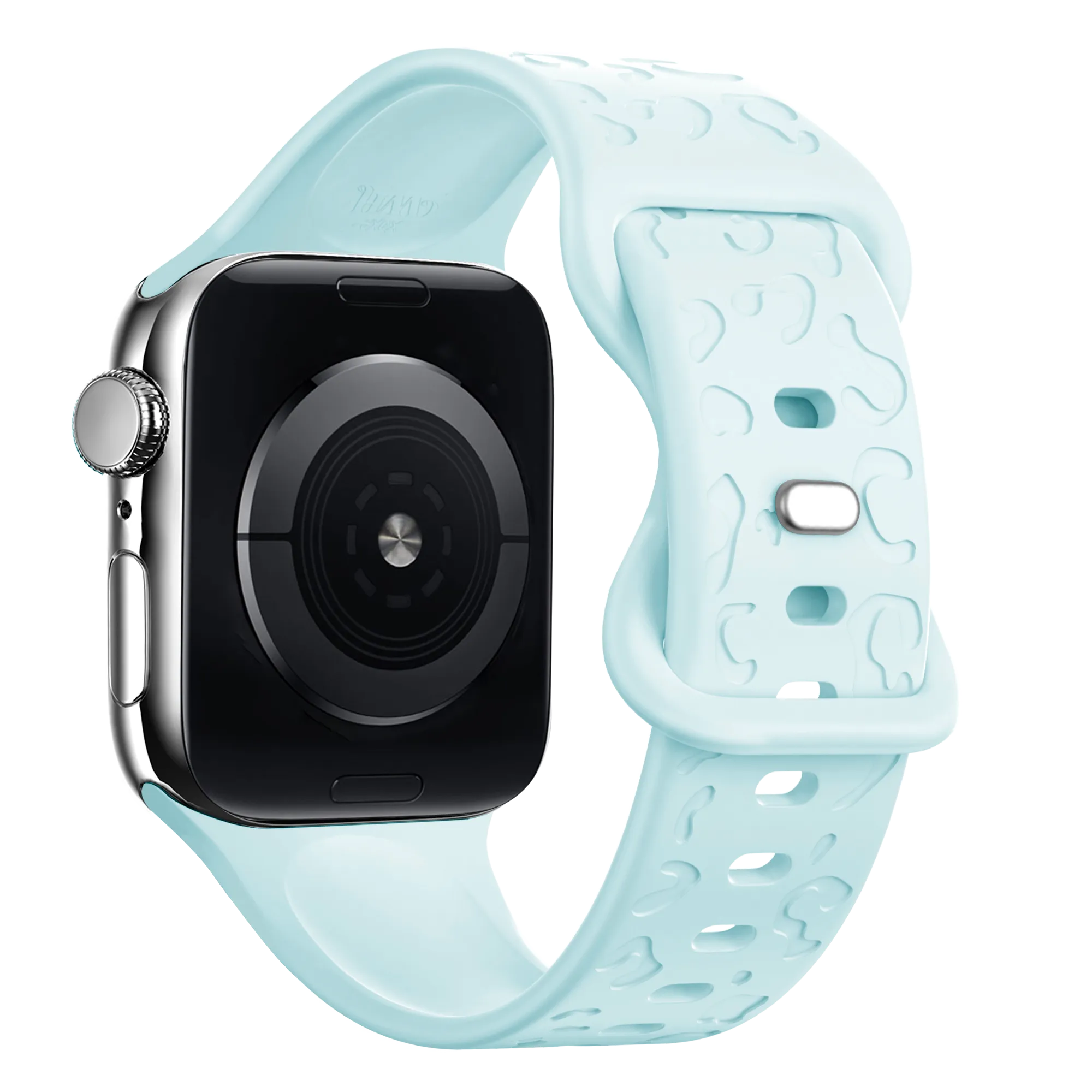 Trendy 2025 xoxo Wildhearts Apple Watch Silicone Strap Leopard Print (Baby Blue)  Almost Gone!