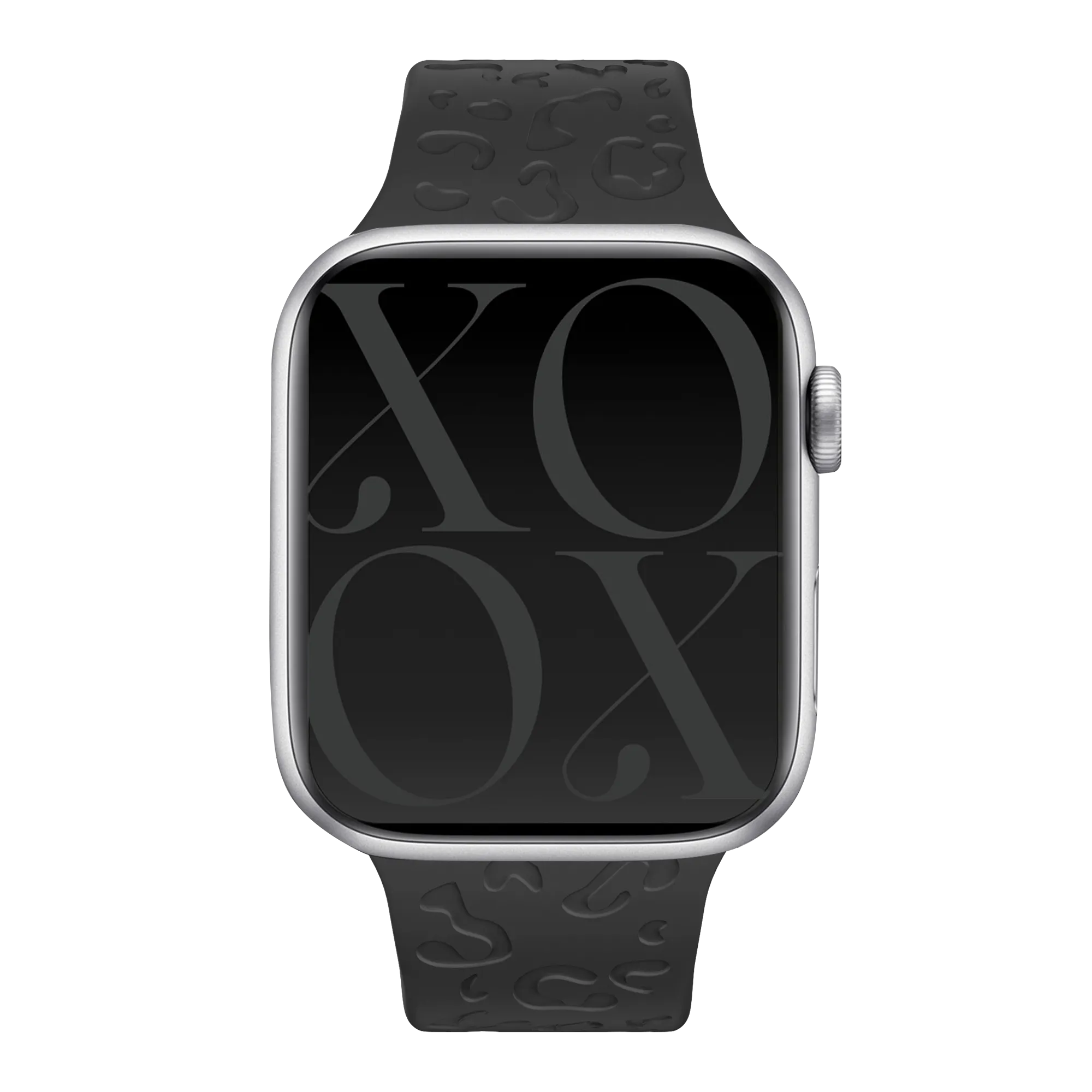Trendy 2025 xoxo Wildhearts Apple Watch Silicone Strap Leopard Print (Black)  Stylish & Comfortable