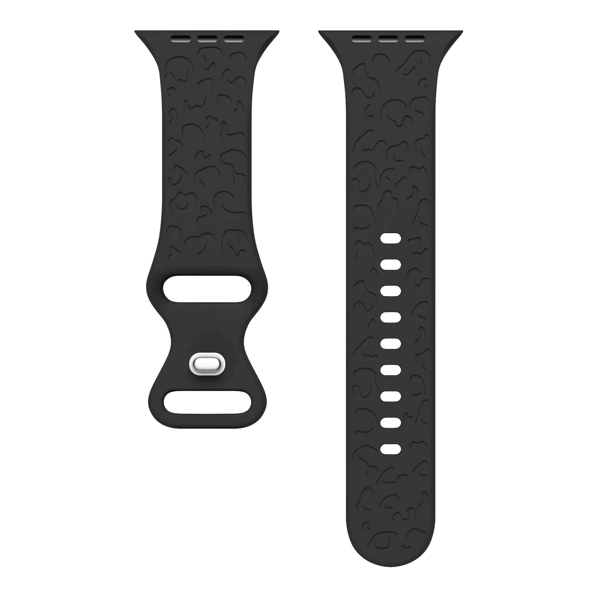 Trendy 2025 xoxo Wildhearts Apple Watch Silicone Strap Leopard Print (Black)  Stylish & Comfortable