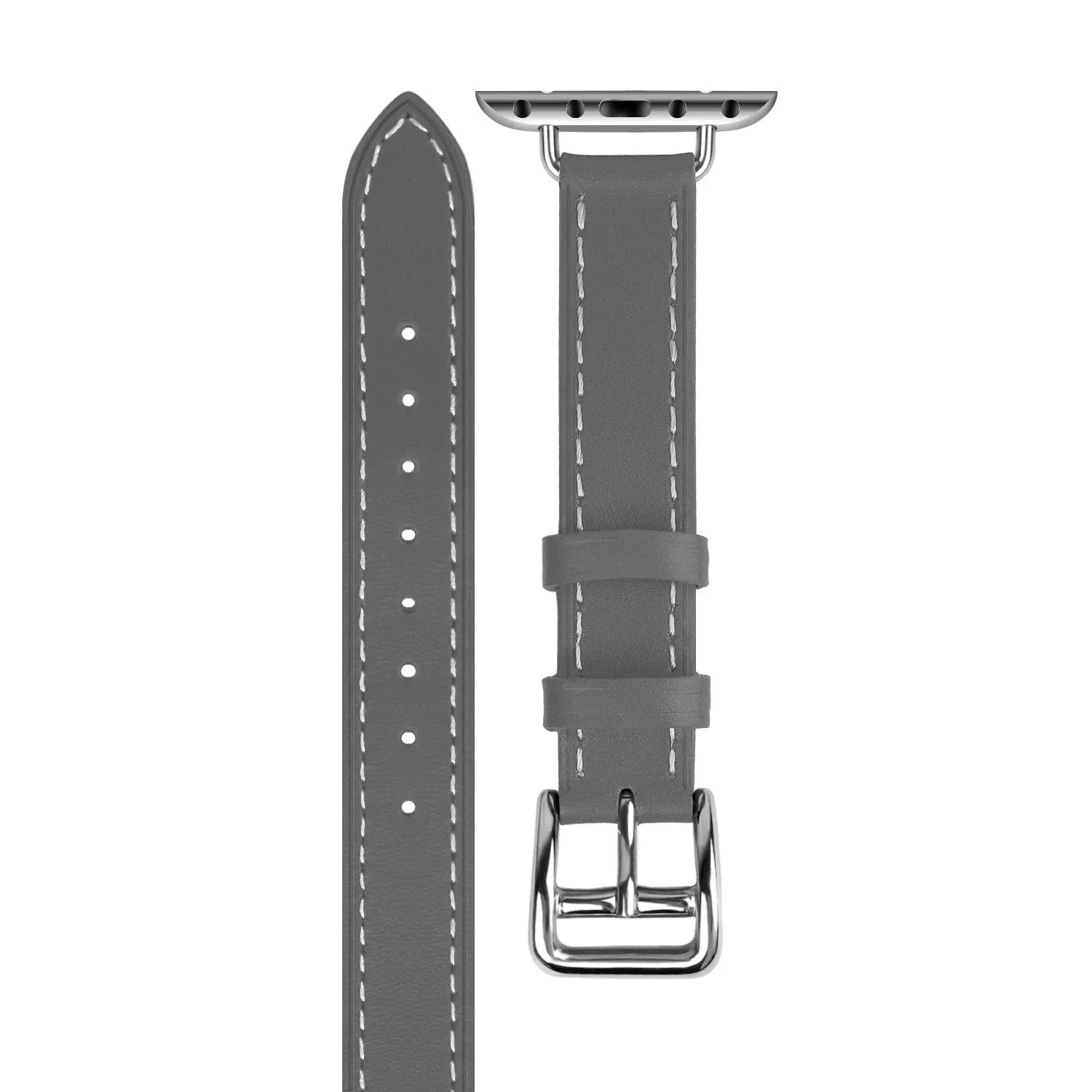 VIP Favorite Apple Watch Leather Double Tour Strap (Grey)  Dont Miss Out!